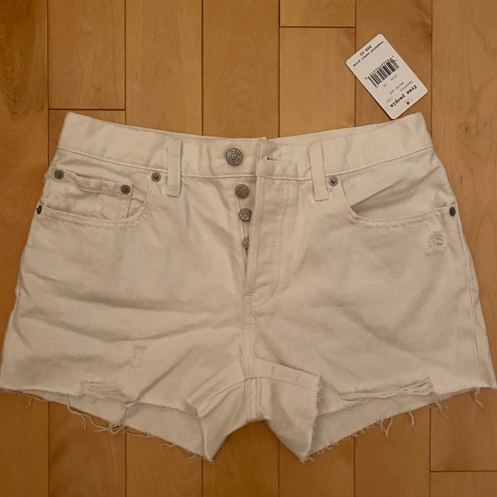 Free People Brand New White Denim Shorts